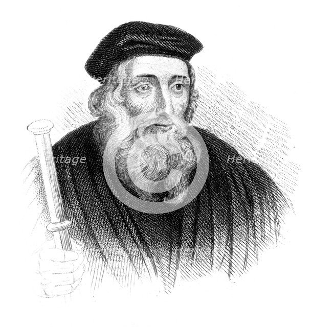 John Wycliffe, 14th century English theologian and religious reformer, (c1850). Artist: Unknown