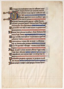 Manuscript Leaf from a Royal Psalter, British, 13th century. Creator: Unknown.