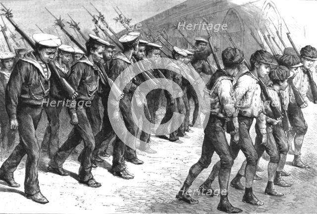 ''Young Brazil -- Cadets Marching through the Streets of Rio De Janeiro', 1891. Creator: Unknown.