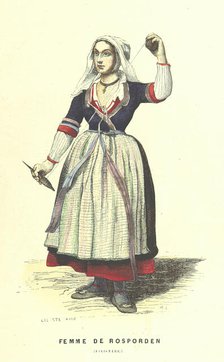 Woman from Rosporden (Finistère), 1859.  Creator: Lacoste.