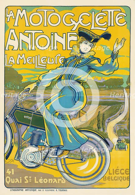 La Motocyclette Antoine. Creator: Gaudy, Georges (1872-1940).
