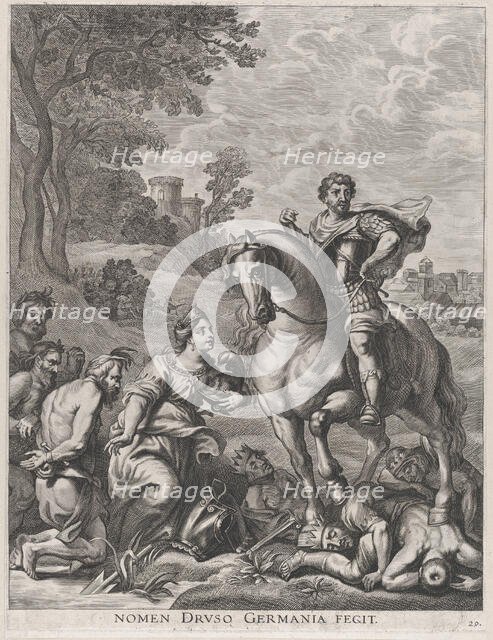 Plate 29: Germany conquered by Drusus; from Guillielmus Becanus's 'Serenissimi Principis F..., 1636. Creator: Jacob Neeffs.