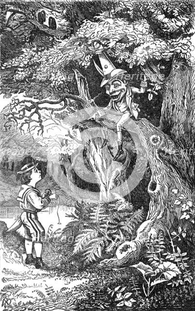 Harry and the Dwarf, from Mr. Knatchbull-Hugessen's "Tales at Tea-Time", 1872. Creator: Unknown.