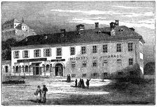 The house in which Mozart lived in Salzburg, Austria, late 18th century (c1890)  Artist: Anon