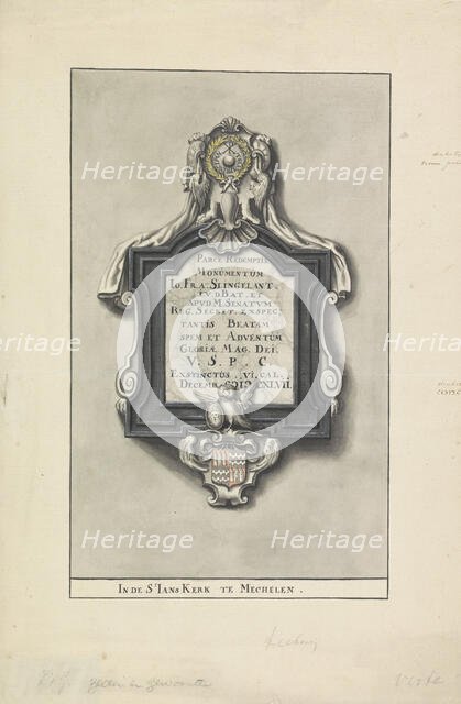 Epitaph of IO. Fr. A Slingelant, 1647 or later.  Creator: Anon.