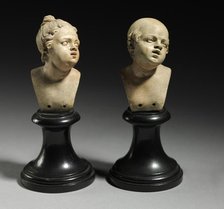 Bust Pair: Head of a Man and Head of a Woman, c. 1800. Creator: Unknown.