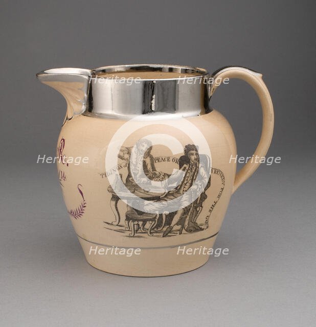 Pitcher, Staffordshire, 1814. Creator: Staffordshire Potteries.