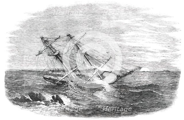 H.M.S. "Sappho", on the Main Reef at Honduras, 1850. Creator: Unknown.