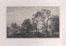 Landscape, after a sketch by Eglon van der Neer, 1862. Creator: Charles Emile Jacque.