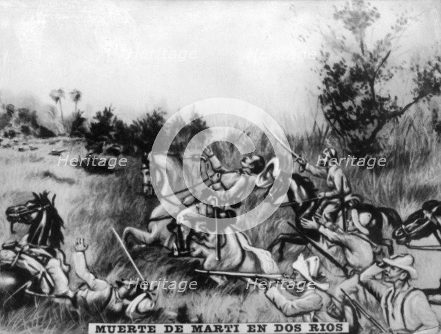 Death of Marti in the Battle of  Two Rivers, (1895), 1920s. Artist: Unknown