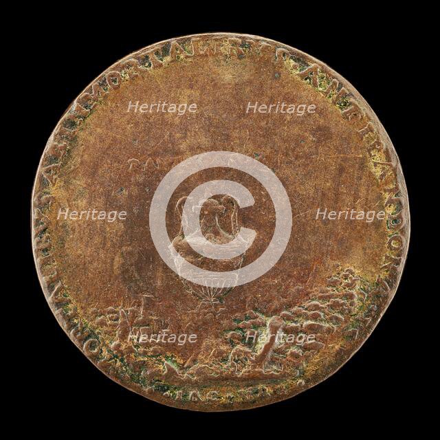 Vase in a Landscape [reverse], 1554. Creator: Master IAC. URB..