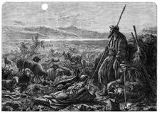 Shepherds watching their flocks by night, drawn by W. J. Webb, 1872. Creator: William Hollidge.