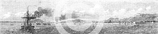 The Persian Expedition - Transports, Bushire, from the "Semiramis", Fort for defence..., 1857. Creator: Unknown.