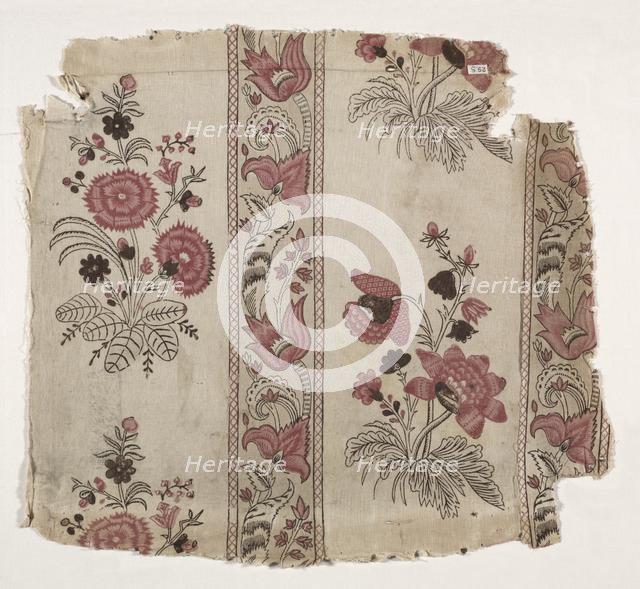 Strip of Woodblock Printed Linen, c. 1785. Creator: Unknown.