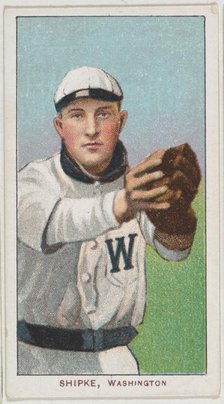 Shipke, Washington, American League, from the White Border series (T206) for the Americ..., 1909-11. Creator: American Tobacco Company.