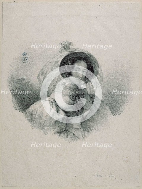 Self-Portrait, 1830s. Creator: Rosario Weiss Zorrilla, Maria del (1814-1843).