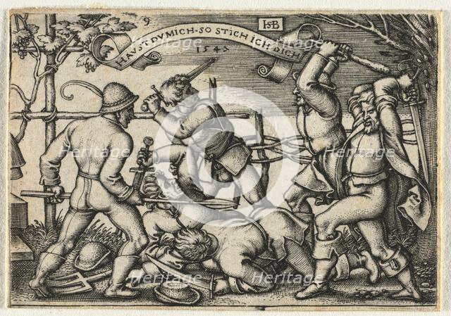 The Peasant Wedding or the Twelve Months: No. 9, 1547. Creator: Hans Sebald Beham (German, 1500-1550).