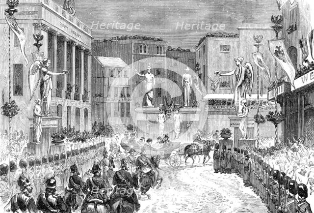 The Royal Entry into London: the procession at the foot of Regent-Street, 1874. Creator: Unknown.