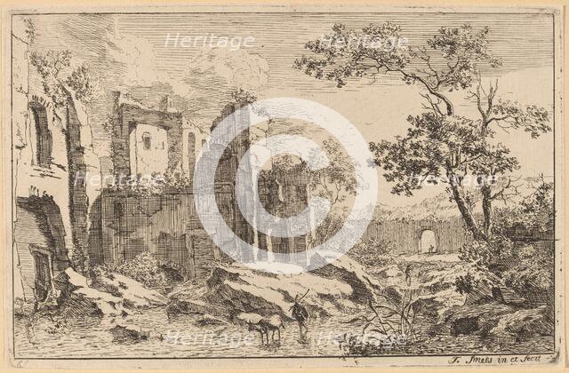 Man and Ox in a River. Creator: Jan Smees.