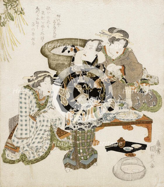 The Actor Onoe Kikugoro III at Umemoto Teahouse, c1825. Creator: Utagawa Kunisada.