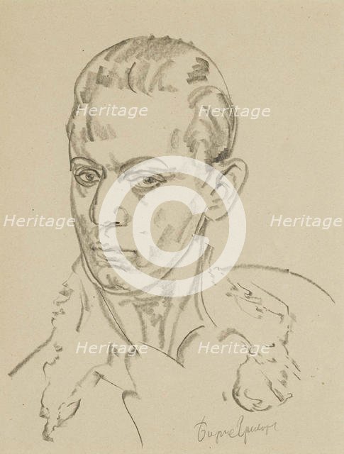 Portrait of the ballet dancer and choreographer Sergey Lifar (1905-1986). Artist: Grigoriev, Boris Dmitryevich (1886-1939)