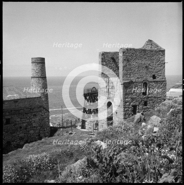 Engine houses, Levant Mine, Trewellard, St Just, Cornwall, 1967-1970. Creator: Eileen Deste.