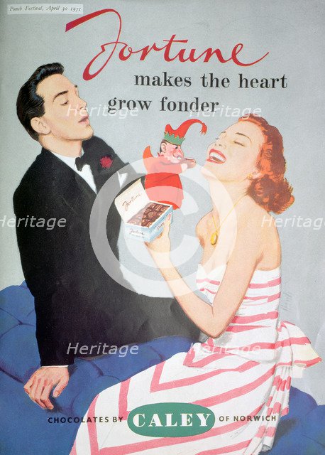 Advert for Caley chocolates, 1951. Artist: Unknown