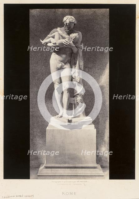Silenus Holding the Child Dionysus, Louvre Museum, Paris, c. 1860s. Creator: Charles Soulier (French, 1830-1900).
