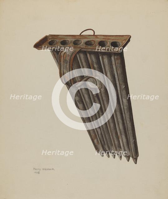 Candle Mold, 1938. Creator: Henry Waldeck.