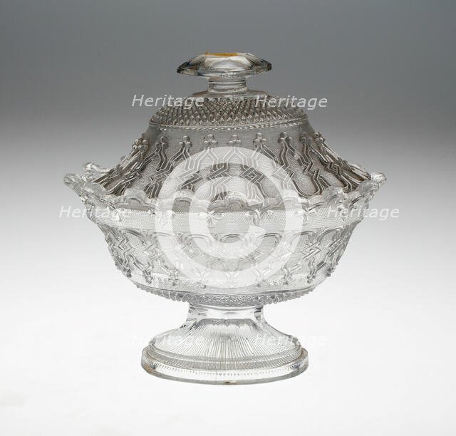 Covered Bowl and Stand, Lunéville, Mid 19th century. Creator: Baccarat Glasshouse.