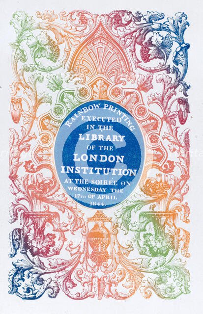 Trade card for the Library of the London Institution, 19th century. Creator: Anon.