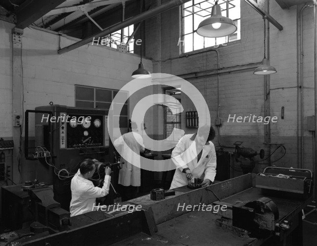 Auto electricians at work at Globe & Simpson, Nottingham, Nottinghamshire, 1961.  Artist: Michael Walters