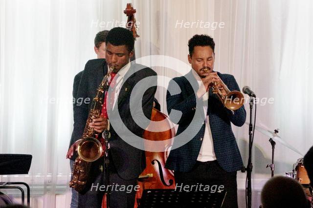 Xhosa Cole, Xhosa Cole Quartet, Watermill Jazz Club, Dorking, Surrey, 21 Jan 2020. Creator: Brian O'Connor.