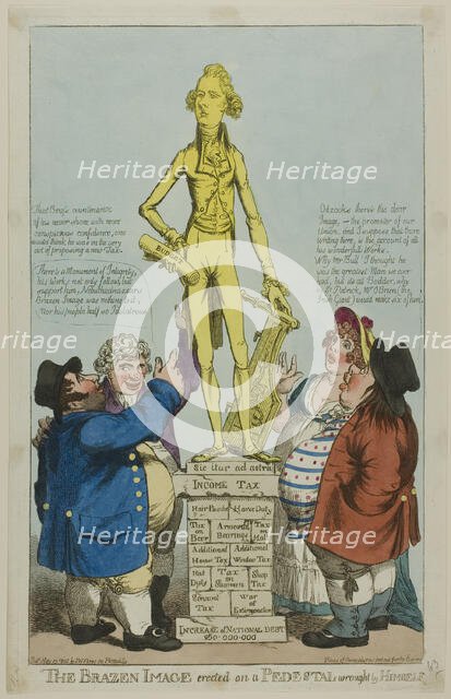 The Brazen Image Erected on a Pedestal Wrought by Himself, published May 29, 1802. Creator: Charles Williams.