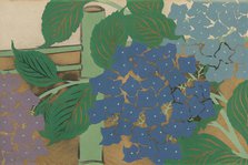 Hydrangea (Ajisai). From the series "A World of Things (Momoyogusa)", 1909-1910. Creator: Sekka, Kamisaka (1866-1942).