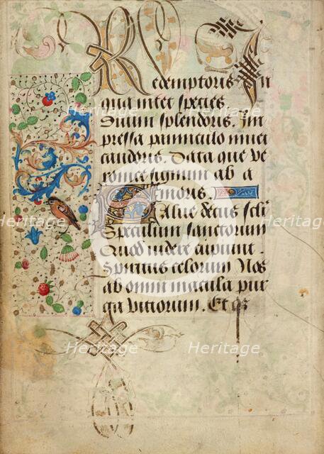 Decorated Text Page; Prayer Book of Charles the Bold, about 1471. Creator: Nicolas Spierinc.