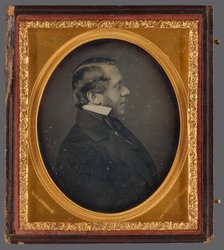 Profile portrait of a Man with Muttonchop Whiskers, about 1860. Creator: WL Germon.