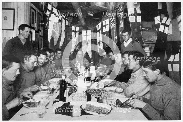 'Captain Scott's last Birthday Dinner', Antarctica, June 6th 1911. Artist: Herbert Ponting