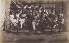 British servicemen dancing in a line, some are in drag, c1918. Creator: Unknown.