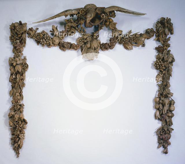 Overmantel Decoration, c. 1675-1677. Creator: Grinling Gibbons (British, 1648-1721).