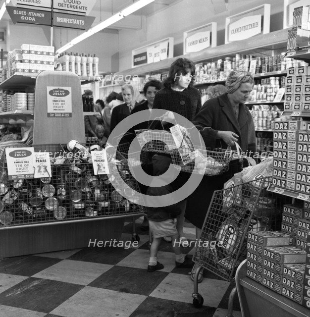 Opening of Brough's supermarket, Thurnscoe, South Yorkshire, 1963. Artist: Michael Walters