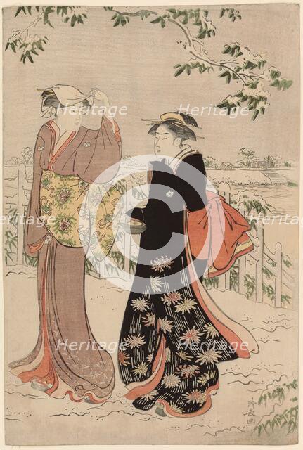 Matsuchi Hill after Snowfall, c. 1785. Creator: Torii Kiyonaga.