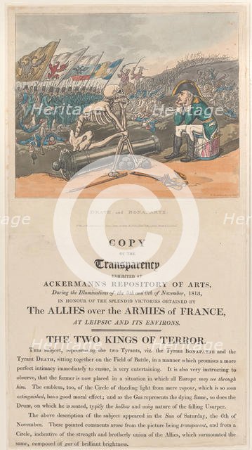 Death and Bonaparte, The Two Kings of Terror, January 1, 1814., January 1, 1814. Creator: Thomas Rowlandson.