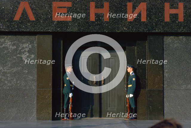 Lenin's Tomb in Moscow's Red Square. Artist: Unknown