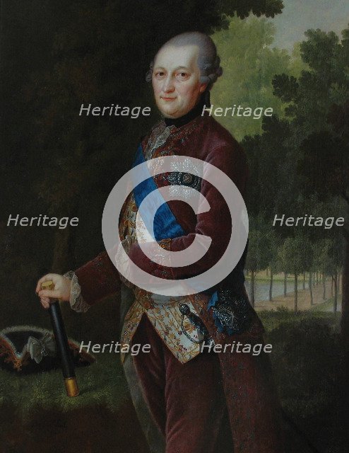 Portrait of Peter von Biron (1724-1800), Duke of Courland and Semigallia, 1781. Artist: Barisien, Friedrich Hartmann (1724-1796)