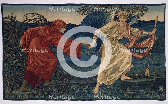 Love leading the Pilgrim - tapestry, 1909. Creator: Morris & Co.