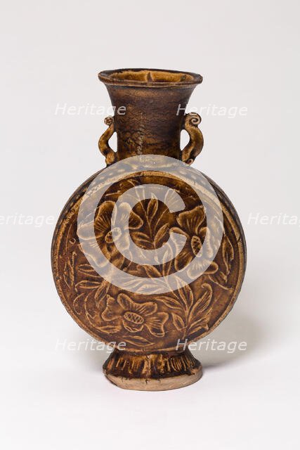 Amphora-Type Vase with Stylized Flowers, Jin dynasty (1115-1234), probably late 12th/13th century. Creator: Unknown.