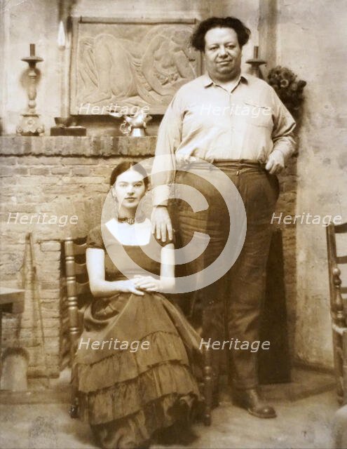Frida Kahlo and Diego Rivera, 1931. Creator: Juley, Paul A. (1867-1937).