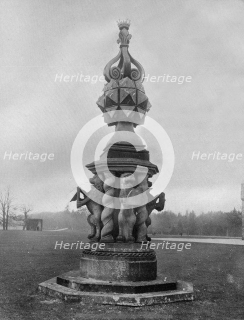 The sundial, Glamis Castle, 1924-1926.Artist: Valentine & Sons Ltd