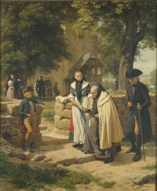 Brunswick Peasants Going to a Church, 1855. Creator: Meyerheim, Friedrich Eduard (1808-1879).